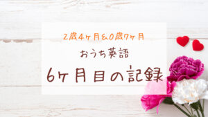 おうち英語7ヶ月目 おうち英語の真価を感じるー2歳5ヶ月 0歳8ヶ月ー きょうだいえいご